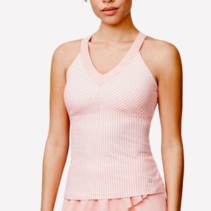 Fila Ruffles And Stripes Collection Pink And White Tennis Halter Tank